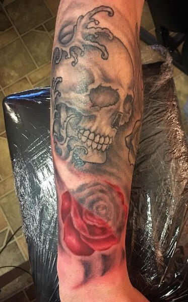 skull rose tattoo Dublin