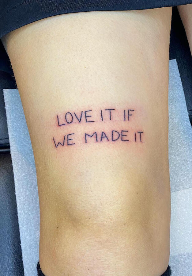 text stick and poke tattoo Dublin