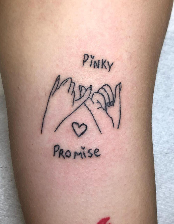 pinky promise stick and poke tattoo Dublin